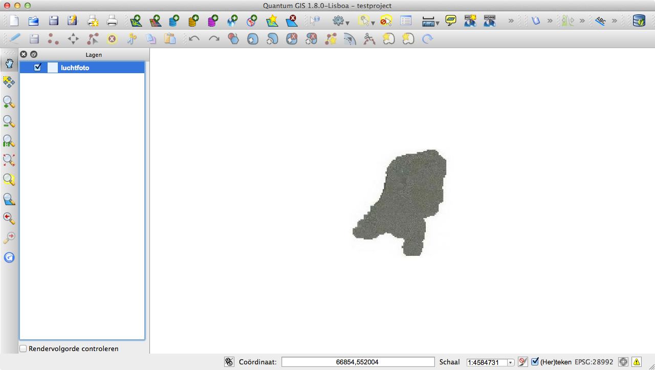 Luchtfoto van Nederland in QGIS